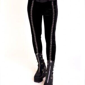 Midnight Hour Black Velvet Ring Leggings